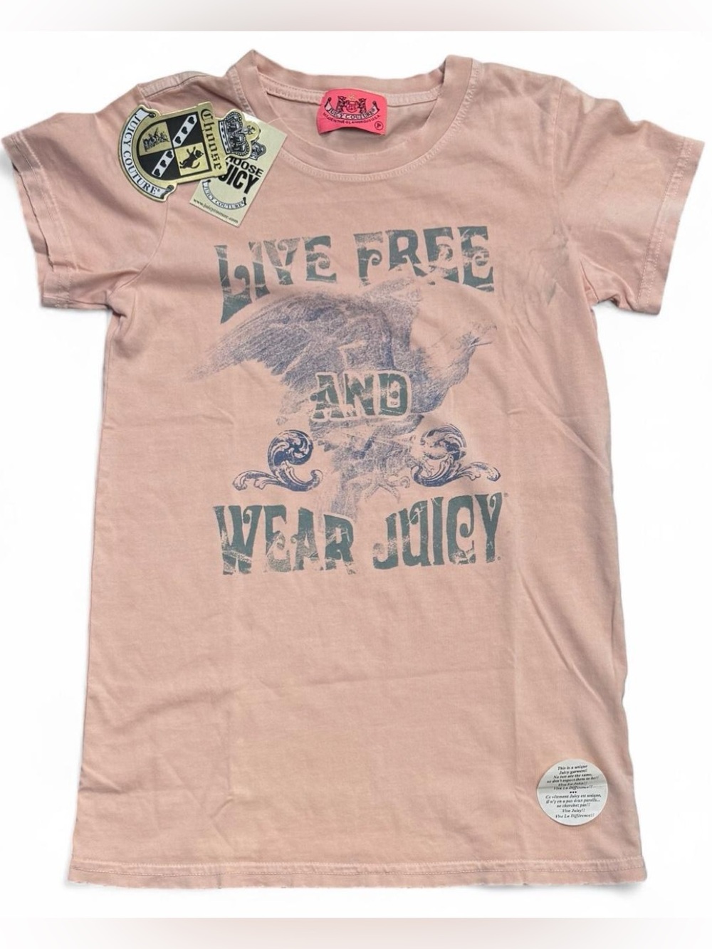 Y2K Juicy Couture Live Free and Wear Juicy T Shirt XS